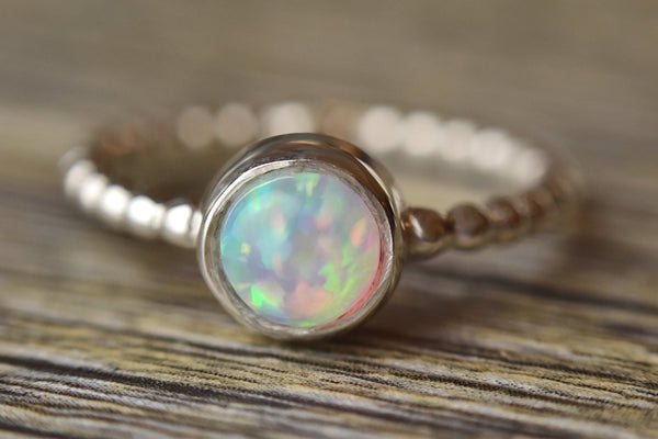 Beaded Opal Ring - Kat's Collection