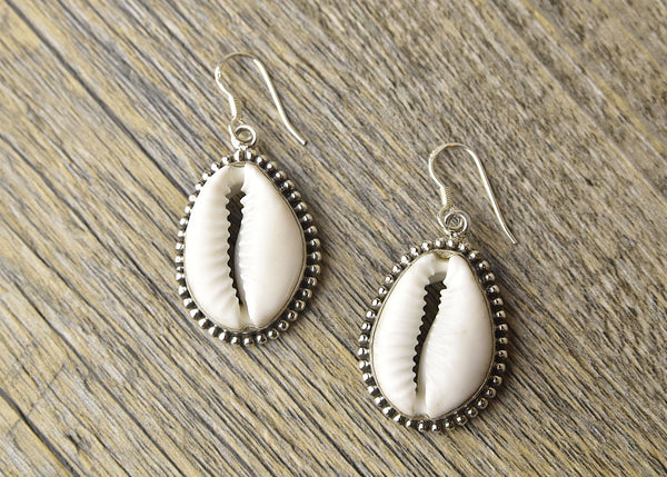 Cowrie Sterling Silver Earrings - Kat's Collection