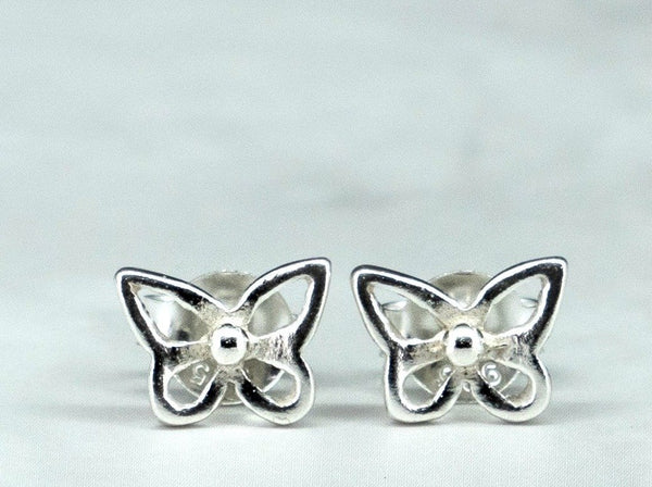 Kids Silver Butterfly Stud Earrings - Kat's Collection