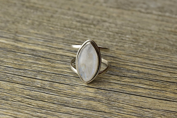 Marquise Moonstone Dual Band Ring - Kat's Collection