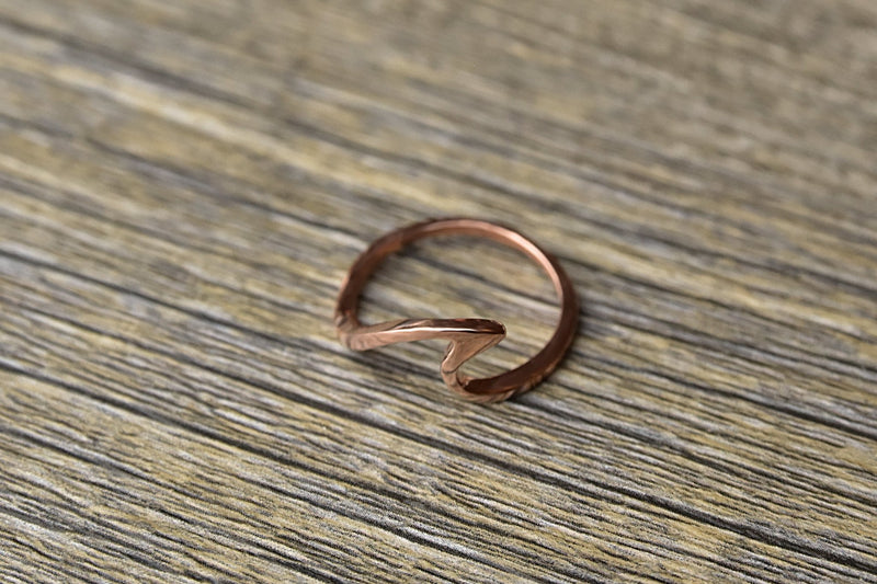 14k Rose Gold Plated Wave Ring - Kat's Collection