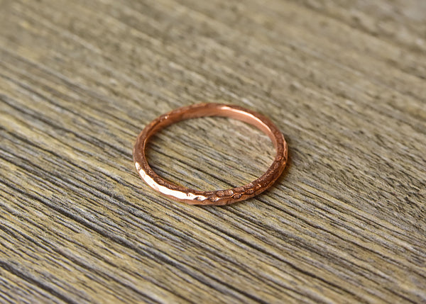 Hammered Stacker Rose Gold Ring