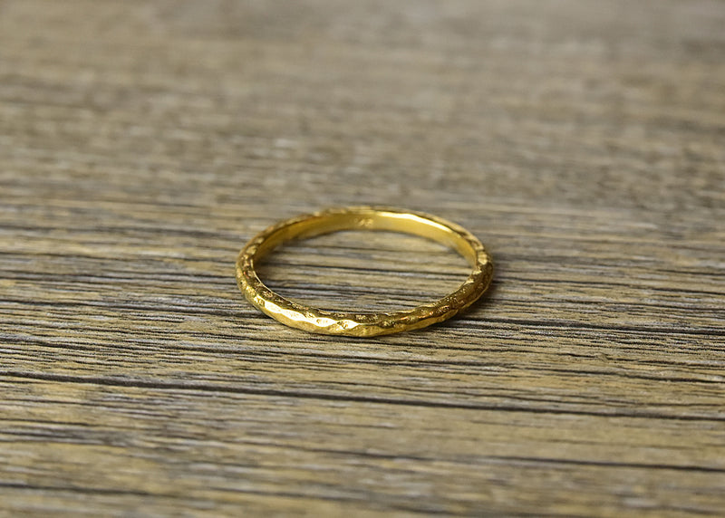 Hammered Stacker Gold Ring