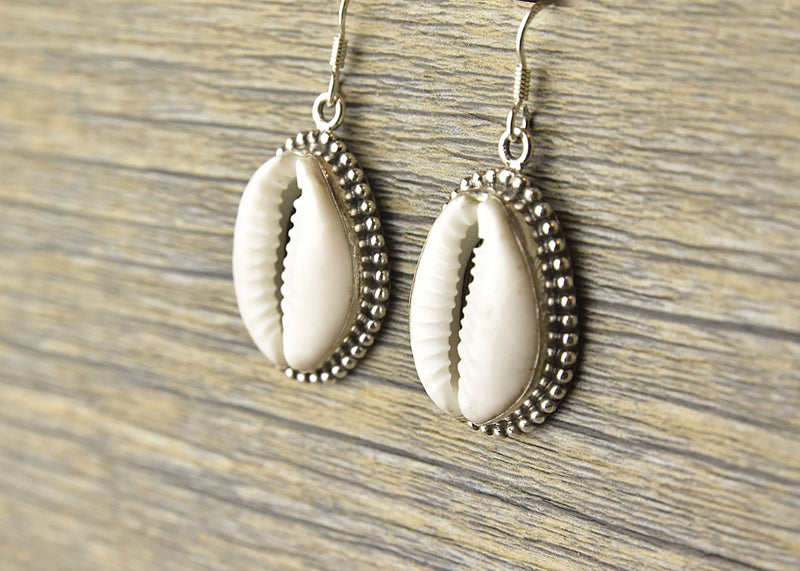 Cowrie Sterling Silver Earrings - Kat's Collection