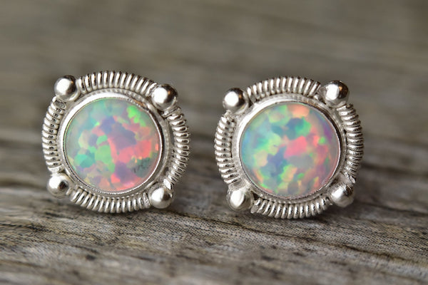 Dainty Opal Silver Earrings - Kat's Collection