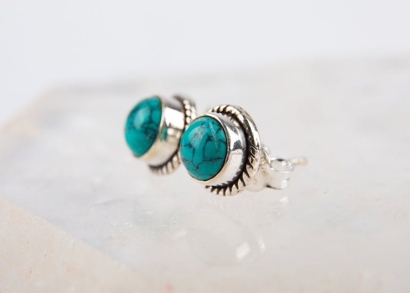 Dome Turquoise Twist Stud Earrings - Kat's Collection