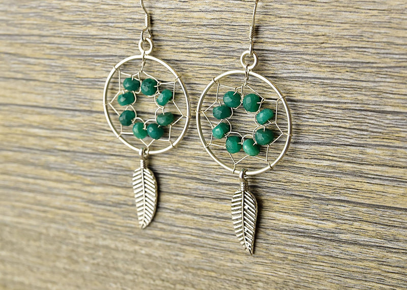 Emerald Dreamcatcher Earring & Pendant Set - Kat's Collection