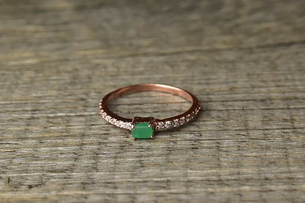 Emerald Rose Gold Ring - Kat's Collection