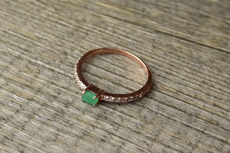 Emerald Rose Gold Ring - Kat's Collection