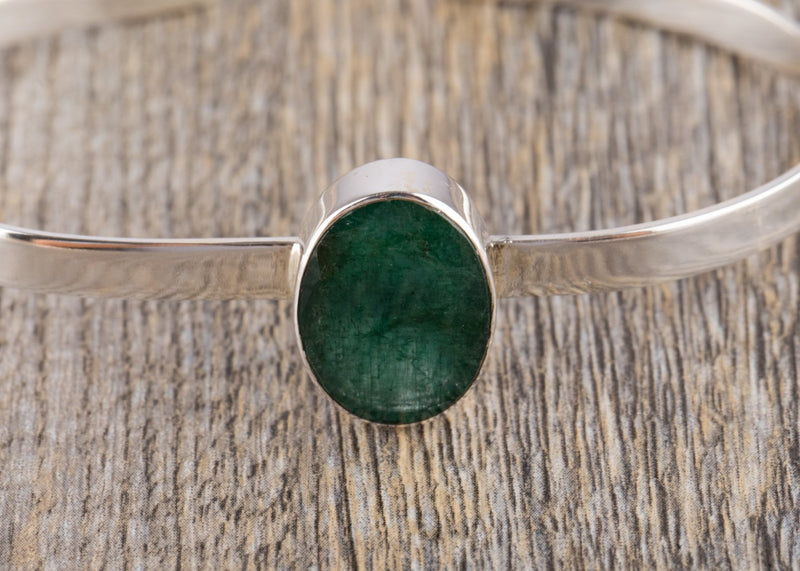 Emerald Silver Bracelet - Kat's Collection