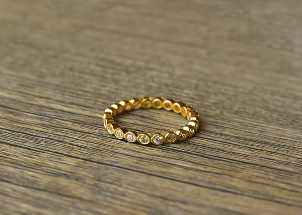 Gold Cubic Zirconia Stacker Ring - Kat's Collection
