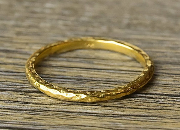 Hammered Stacker Gold Ring - Kat's Collection