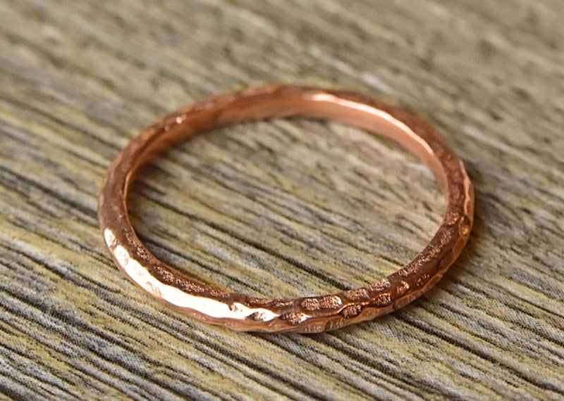 Hammered Stacker Rose Gold Ring - Kat's Collection