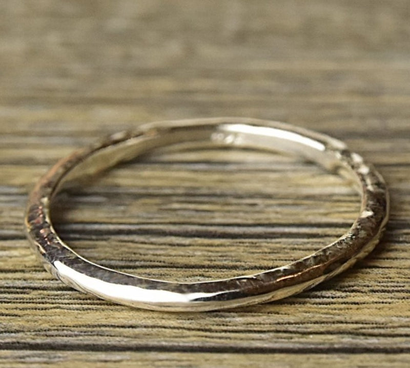 Hammered Stacker Silver Ring - Kat's Collection