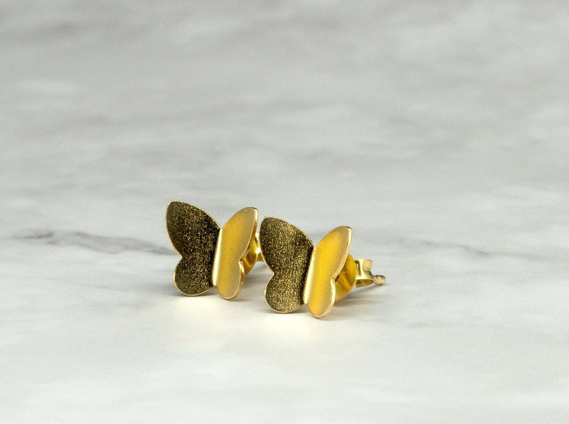 Kids Gold Butterfly Stud Earrings - Kat's Collection