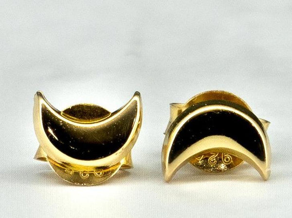 Kids Gold Crescent Moon Stud Earrings - Kat's Collection