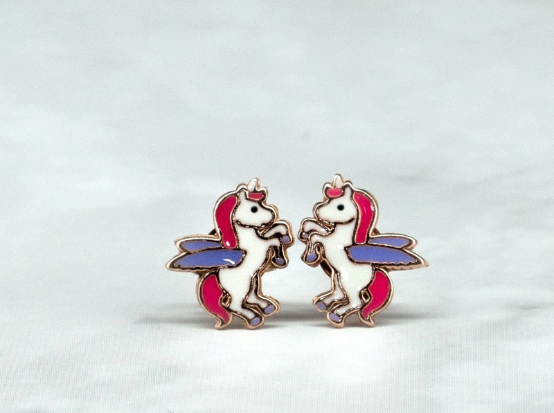 Kids Roe Gold Flying Unicorn Stud Earrings - Kat's Collection