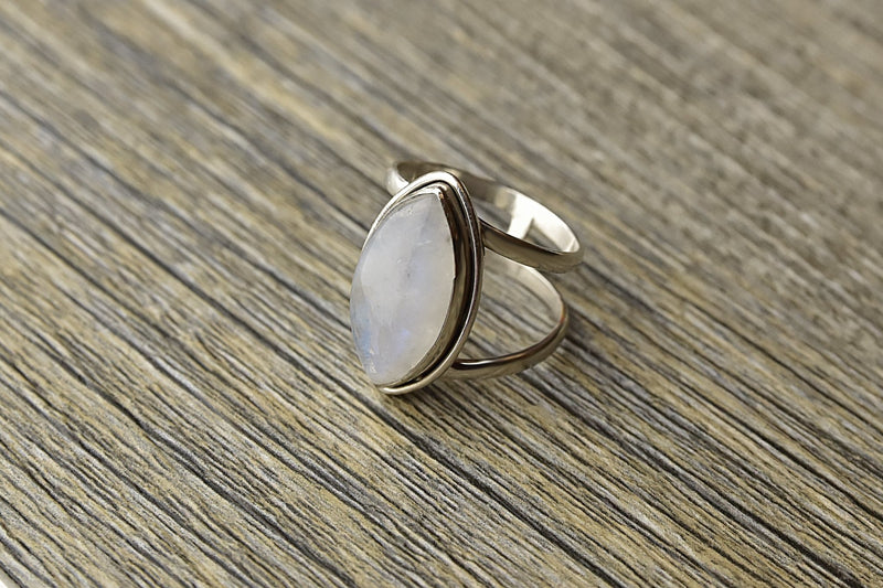 Marquise Moonstone Dual Band Ring - Kat's Collection