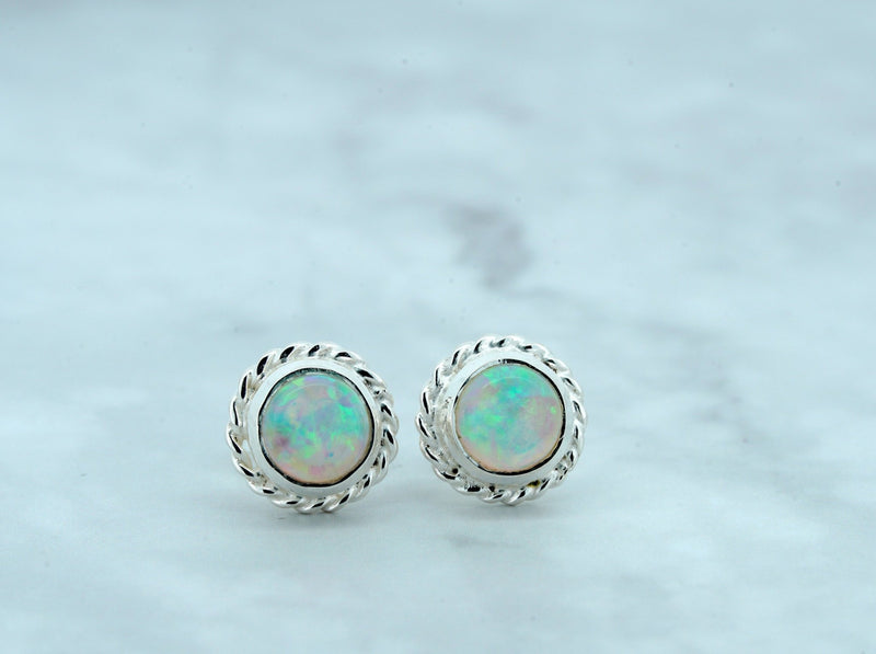 Natural Opal Twist Stud Earrings - Kat's Collection