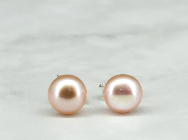 Pearl Silver Stud Earrings - Kat's Collection