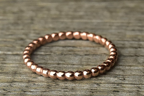 Rose Gold Beaded Ring - Kat's Collection