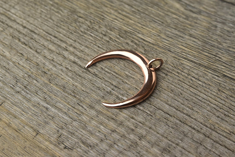 Rose Gold Crescent Moon Pendant - Kat's Collection