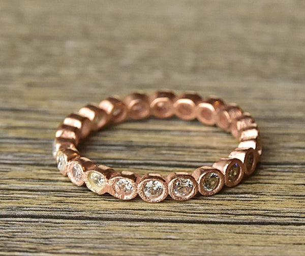 Rose Gold Cubic Zirconia Stacker Ring - Kat's Collection