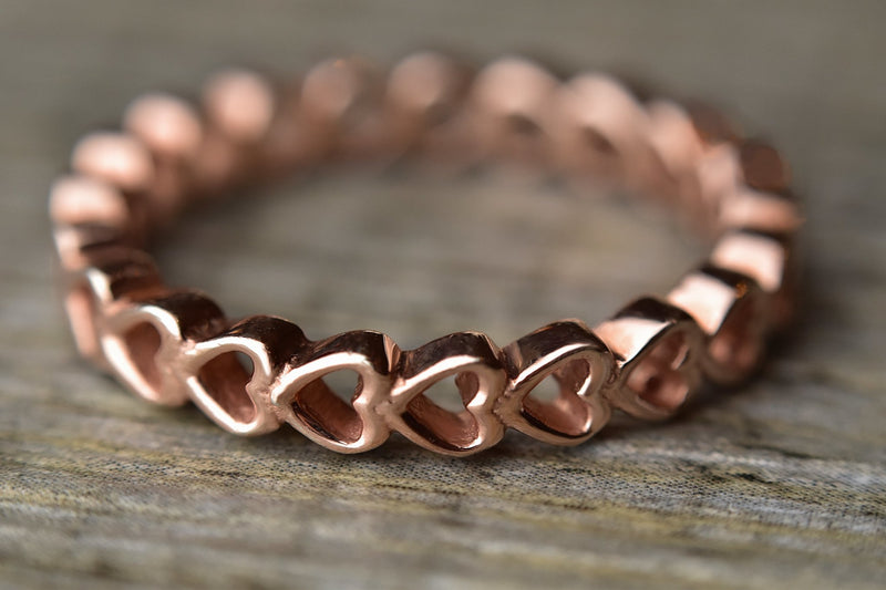 Rose Gold Heart Stacker Ring - Kat's Collection