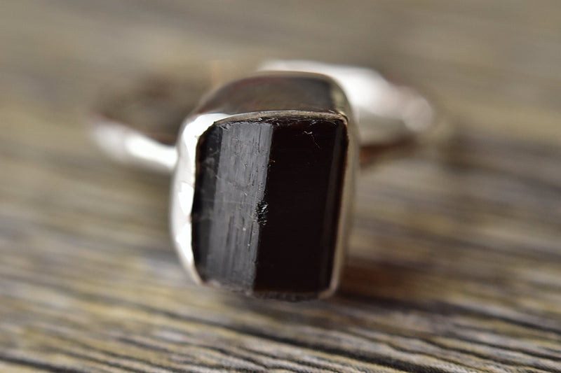Rough Black Tourmaline Ring - Kat's Collection