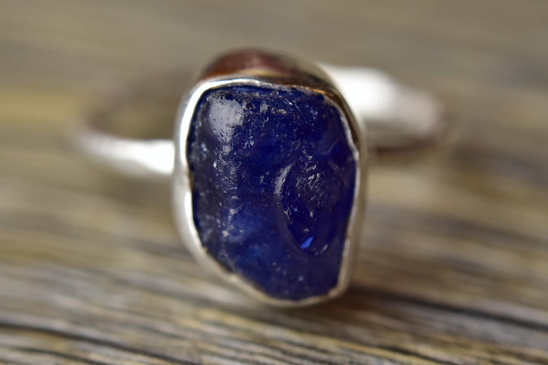 Rough Blue Sapphire Ring - Kat's Collection