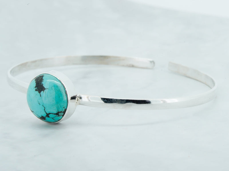 Round Turquoise Silver Bracelet - Kat's Collection
