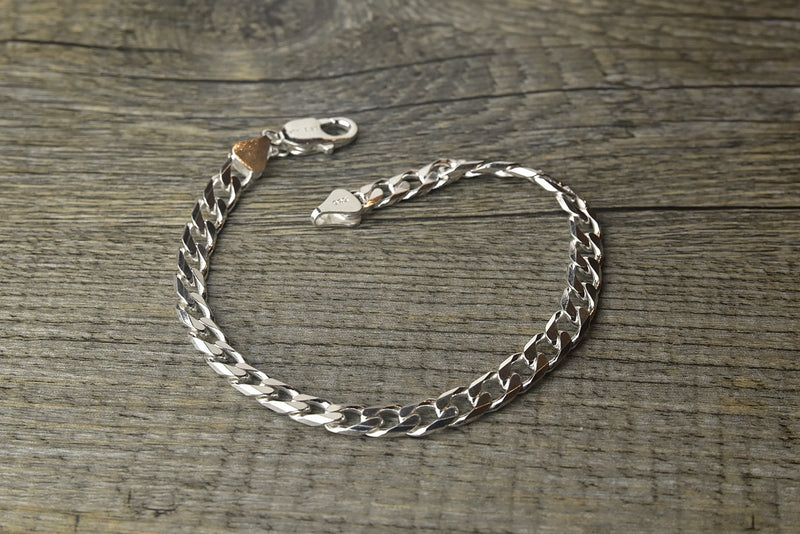 Solid Sterling Silver Curb Bracelet - Kat's Collection