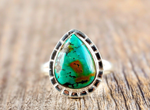 Teardrop Tibetan Turquoise Ring - Kat's Collection