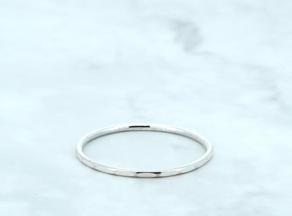 Thin Hammered Stacker Silver Ring - Kat's Collection