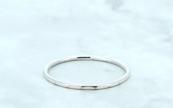Thin Hammered Stacker Silver Ring - Kat's Collection